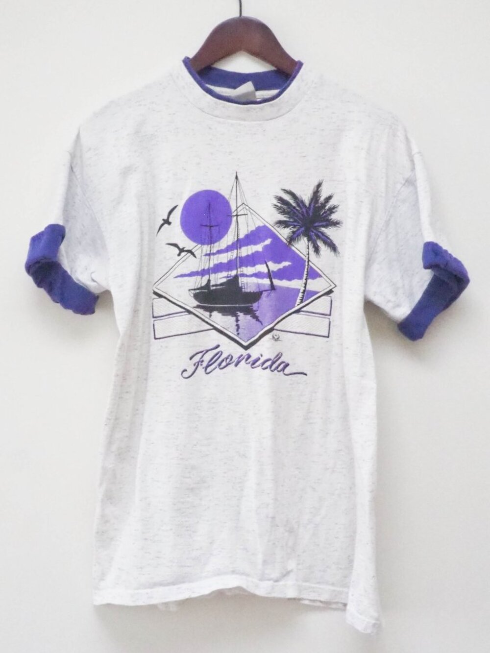 90's Double layer Florida T Shirt - XL - Vtg Tropical Souvenir Tee